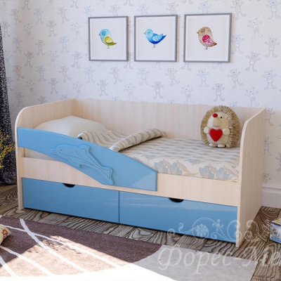 Детская кровать с бортиком Дельфин